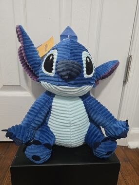 Disney Blue Corduroy Stitch Plush Backpack